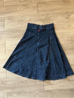 Hard Tail Blackstone Washed Denim A-Line Skirt